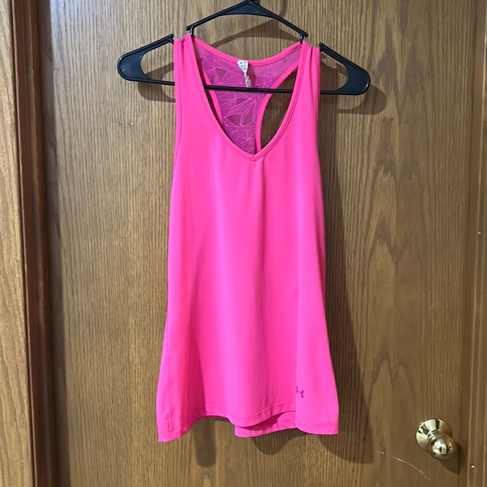 Under armor  Pink workout top- medium